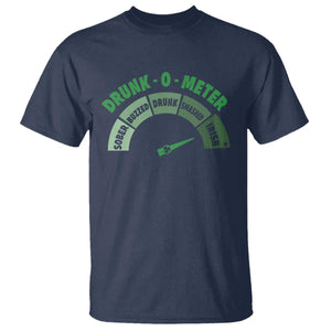 Funny Irish St. Patrick's Day T Shirt Drunk-O-Meter Drinking Party Shamrock TS11 Navy Print Your Wear