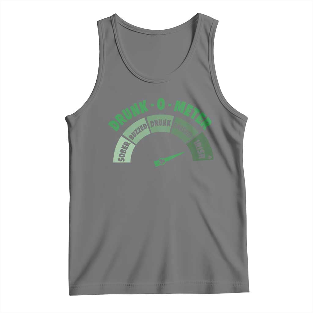 Funny Irish St. Patrick's Day Tank Top Drunk-O-Meter Drinking Party Shamrock TS11 Black Heather Print Your Wear