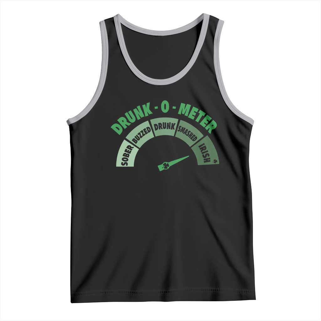 Funny Irish St. Patrick's Day Tank Top Drunk-O-Meter Drinking Party Shamrock TS11 Black Athletic Heather Print Your Wear