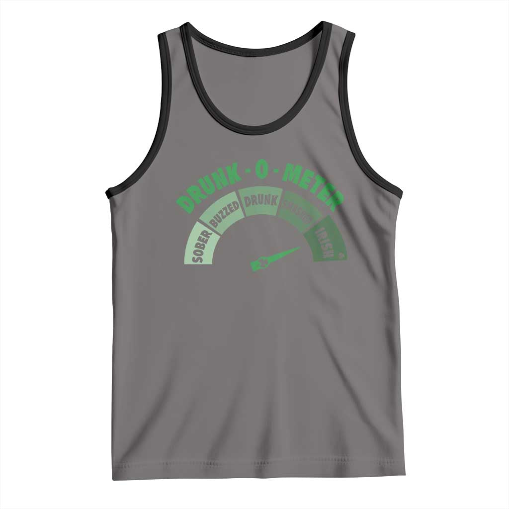 Funny Irish St. Patrick's Day Tank Top Drunk-O-Meter Drinking Party Shamrock TS11 Deep Heather Black Print Your Wear