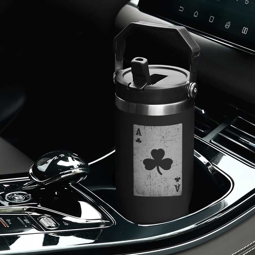 Funny St Patrick's Day Shamrock Clubs Poker Card Flip Straw Tumbler TS11 Print Your Wear