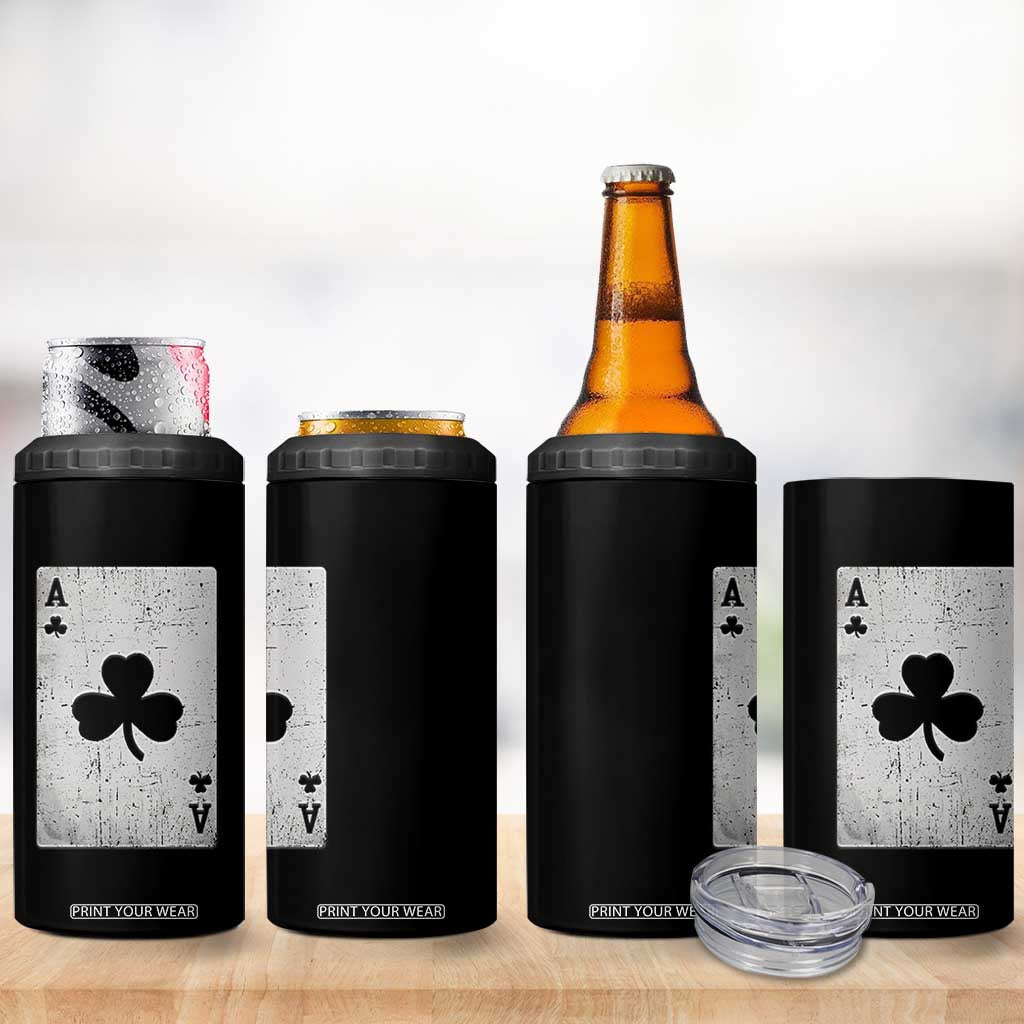 Funny St Patrick's Day Shamrock Clubs Poker Card 4 in 1 Can Cooler Tumbler TS11 Print Your Wear