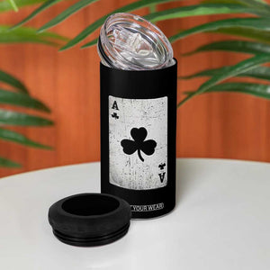 Funny St Patrick's Day Shamrock Clubs Poker Card 4 in 1 Can Cooler Tumbler TS11 Print Your Wear