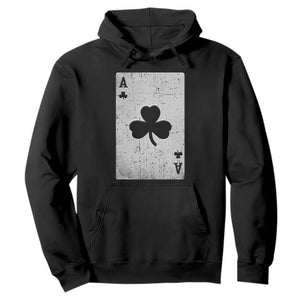 Funny St Patrick's Day Shamrock Clubs Poker Card Hoodie TS11 Black Print Your Wear