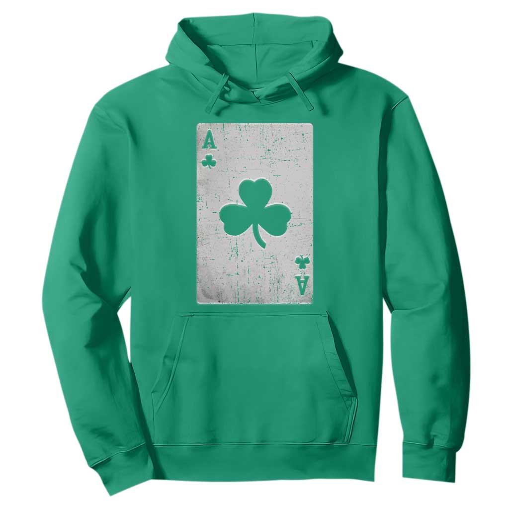 Funny St Patrick's Day Shamrock Clubs Poker Card Hoodie TS11 Irish Green Print Your Wear