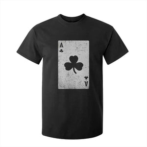 Funny St Patrick's Day Shamrock Clubs Poker Card T Shirt For Kid TS11 Black Print Your Wear