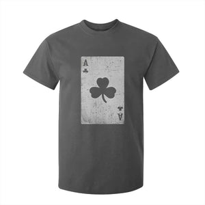 Funny St Patrick's Day Shamrock Clubs Poker Card T Shirt For Kid TS11 Dark Heather Print Your Wear