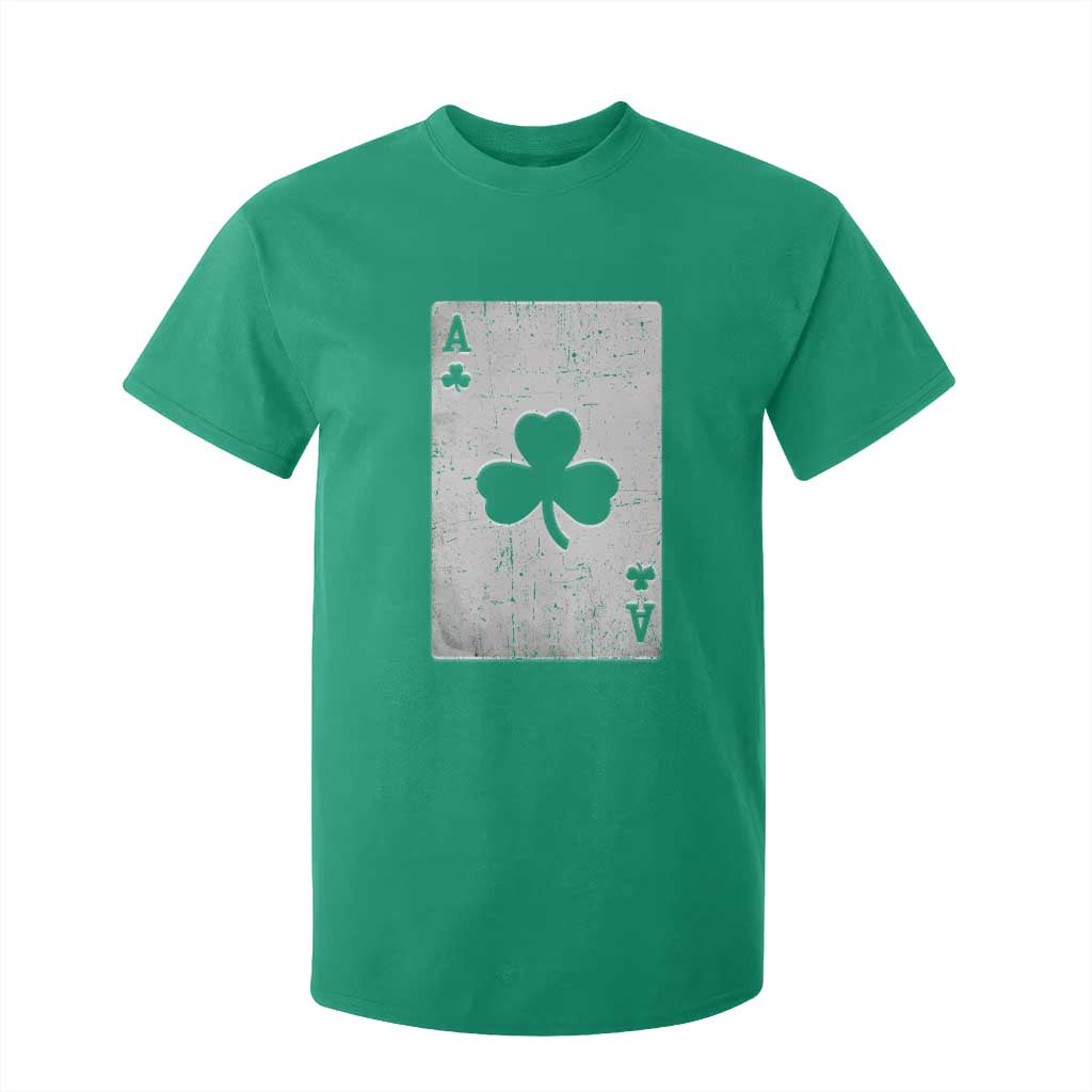 Funny St Patrick's Day Shamrock Clubs Poker Card T Shirt For Kid TS11 Irish Green Print Your Wear