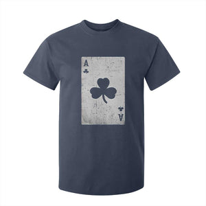 Funny St Patrick's Day Shamrock Clubs Poker Card T Shirt For Kid TS11 Navy Print Your Wear