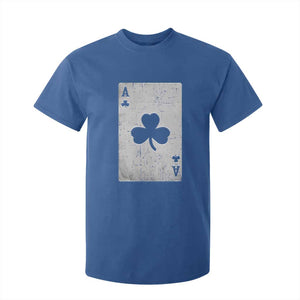 Funny St Patrick's Day Shamrock Clubs Poker Card T Shirt For Kid TS11 Royal Blue Print Your Wear