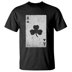 Funny St Patrick's Day Shamrock Clubs Poker Card T Shirt TS11 Black Print Your Wear