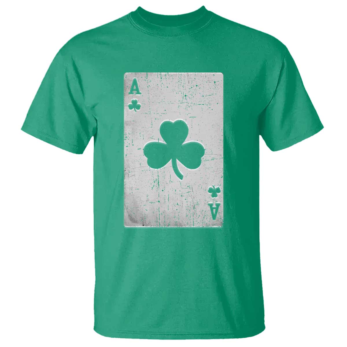 Funny St Patrick's Day Shamrock Clubs Poker Card T Shirt TS11 Irish Green Print Your Wear