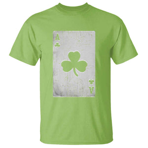 Funny St Patrick's Day Shamrock Clubs Poker Card T Shirt TS11 Lime Print Your Wear