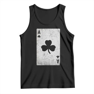 Funny St Patrick's Day Shamrock Clubs Poker Card Tank Top TS11 Black Print Your Wear