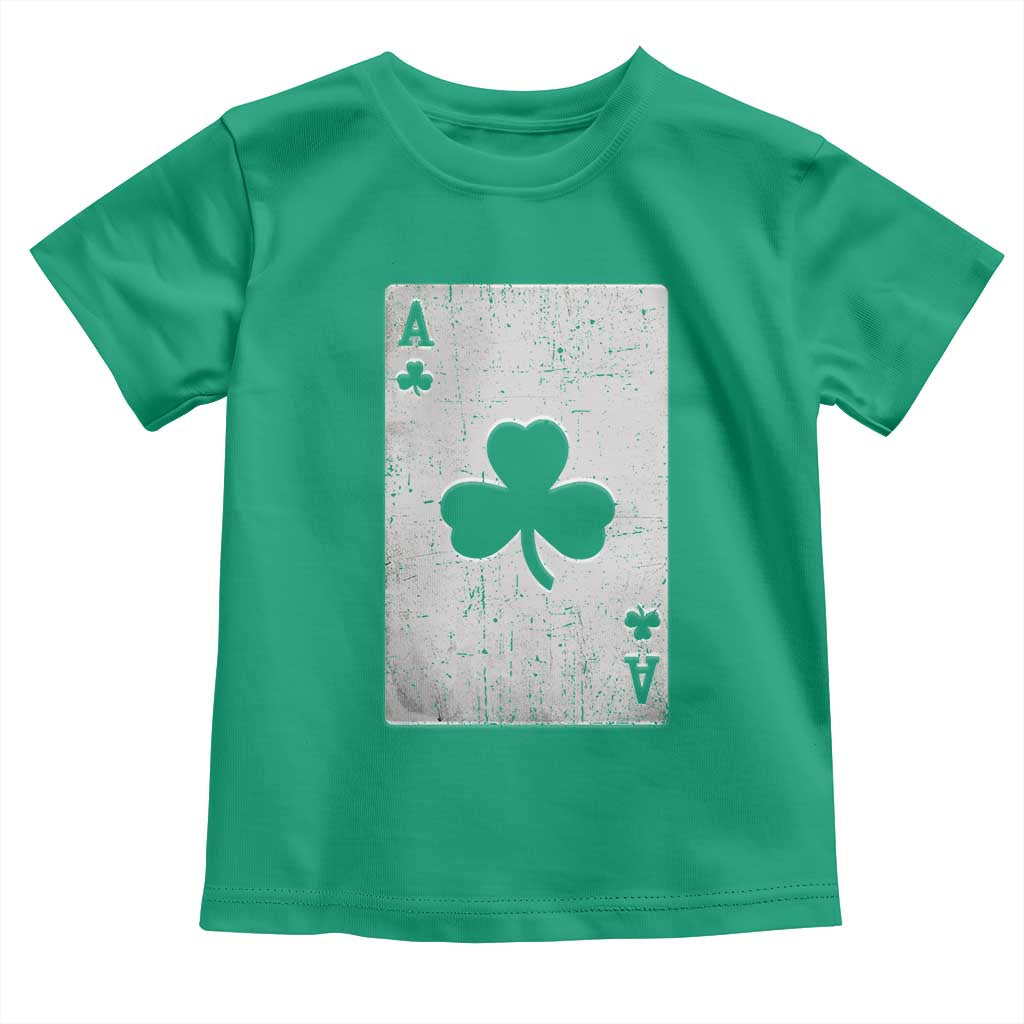 Funny St Patrick's Day Shamrock Clubs Poker Card Toddler T Shirt TS11 Irish Green Print Your Wear