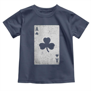 Funny St Patrick's Day Shamrock Clubs Poker Card Toddler T Shirt TS11 Navy Print Your Wear