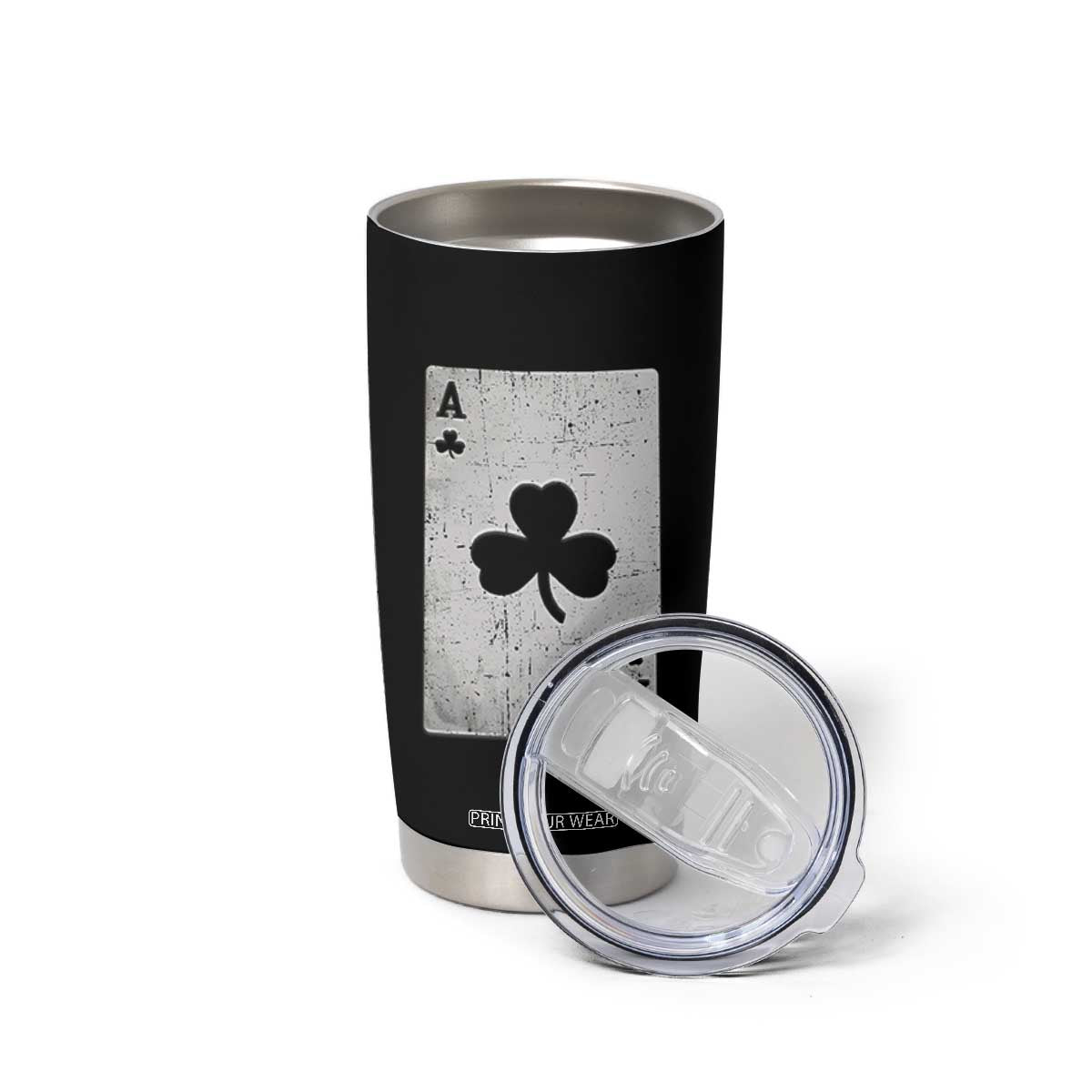 Funny St Patrick's Day Shamrock Clubs Poker Card Tumbler Cup TS11 Print Your Wear