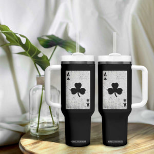 Funny St Patrick's Day Shamrock Clubs Poker Card Tumbler With Handle TS11 Print Your Wear