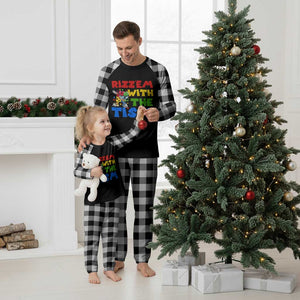 Funny Rizz Em With The Tism Plaid Pajama Set Autism Awareness Dabbing Puzzle TS11 White Plaid Print Your Wear