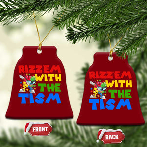 Funny Rizz Em With The Tism Ceramic Ornament Autism Awareness Dabbing Puzzle TS11 Print Your Wear