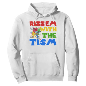 Funny Rizz Em With The Tism Hoodie Autism Awareness Dabbing Puzzle TS11 White Print Your Wear