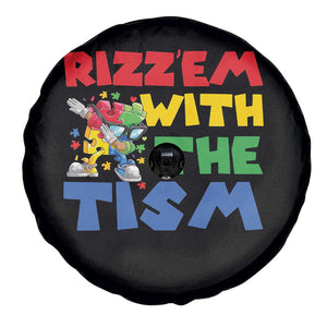 Funny Rizz Em With The Tism Spare Tire Cover Autism Awareness Dabbing Puzzle TS11 Print Your Wear
