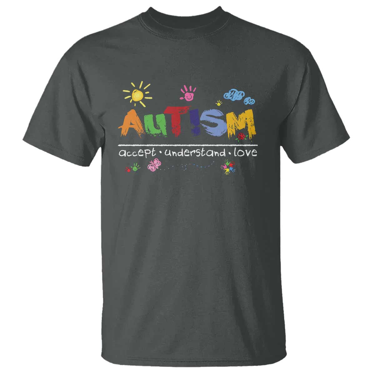 Autism Acceptance Month T Shirt Autism Accept Understand Love SPED Teachers TS11 Dark Heather Print Your Wear