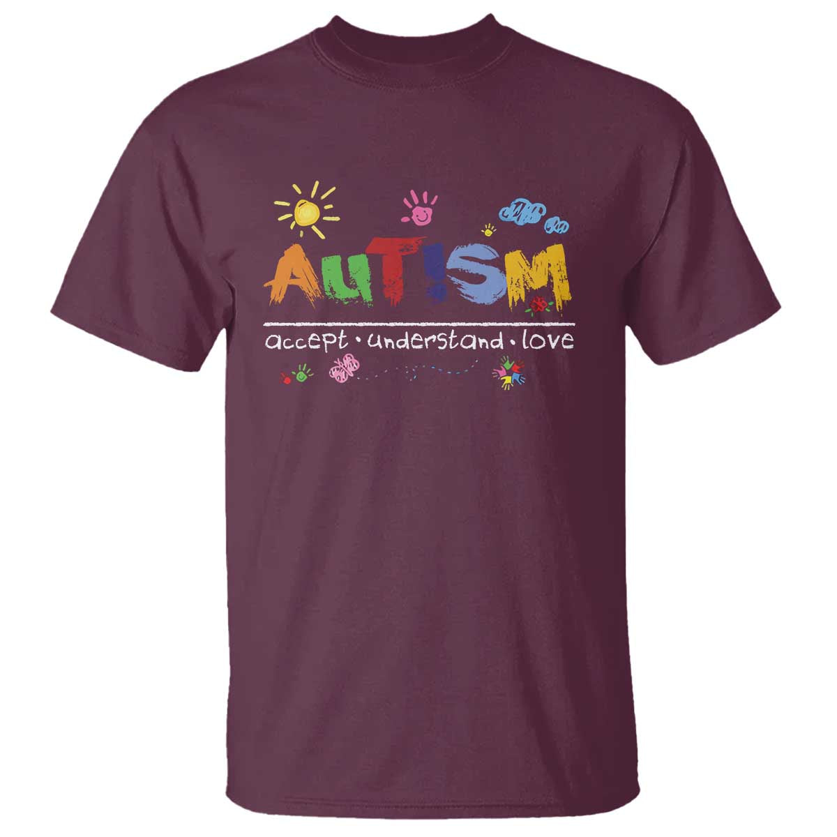 Autism Acceptance Month T Shirt Autism Accept Understand Love SPED Teachers TS11 Maroon Print Your Wear