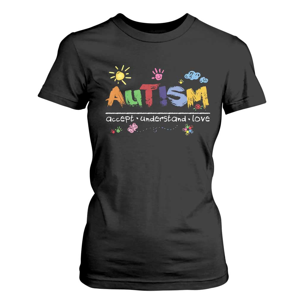 Autism Acceptance Month T Shirt For Women Autism Accept Understand Love SPED Teachers TS11 Black Print Your Wear