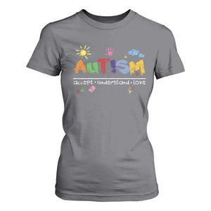 Autism Acceptance Month T Shirt For Women Autism Accept Understand Love SPED Teachers TS11 Charcoal Print Your Wear