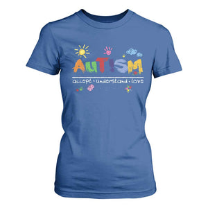 Autism Acceptance Month T Shirt For Women Autism Accept Understand Love SPED Teachers TS11 Royal Blue Print Your Wear