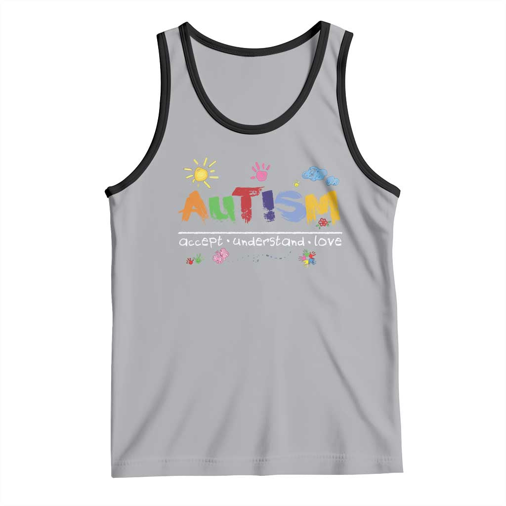 Autism Acceptance Month Tank Top Autism Accept Understand Love SPED Teachers TS11 Athletic Heather Black Print Your Wear