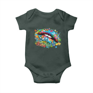 Funny Kiss My Aspergers Baby Onesie Asperger Syndrome Autism Awareness TS11 Dark Forest Green Print Your Wear