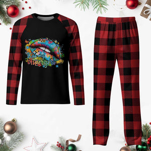 Funny Kiss My Aspergers Plaid Pajama Set Asperger Syndrome Autism Awareness TS11 Buffalo Plaid Print Your Wear