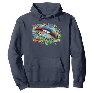 Funny Kiss My Aspergers Hoodie Asperger Syndrome Autism Awareness TS11 Navy Print Your Wear