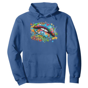 Funny Kiss My Aspergers Hoodie Asperger Syndrome Autism Awareness TS11 Royal Blue Print Your Wear