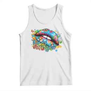 Funny Kiss My Aspergers Tank Top Asperger Syndrome Autism Awareness TS11 White Print Your Wear