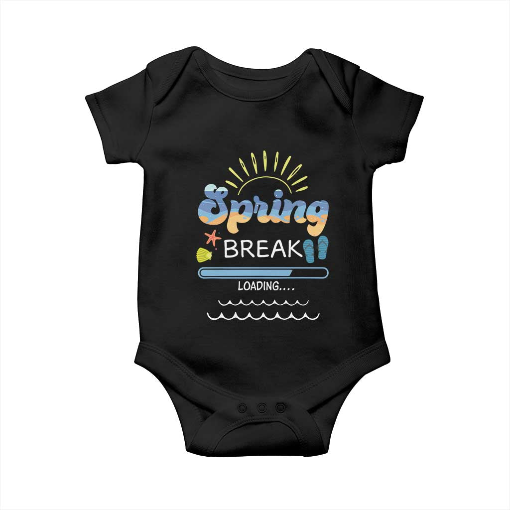 Funny Spring Break Loading Baby Onesie Spring Vacation Beach Sunshine TS11 Black Print Your Wear