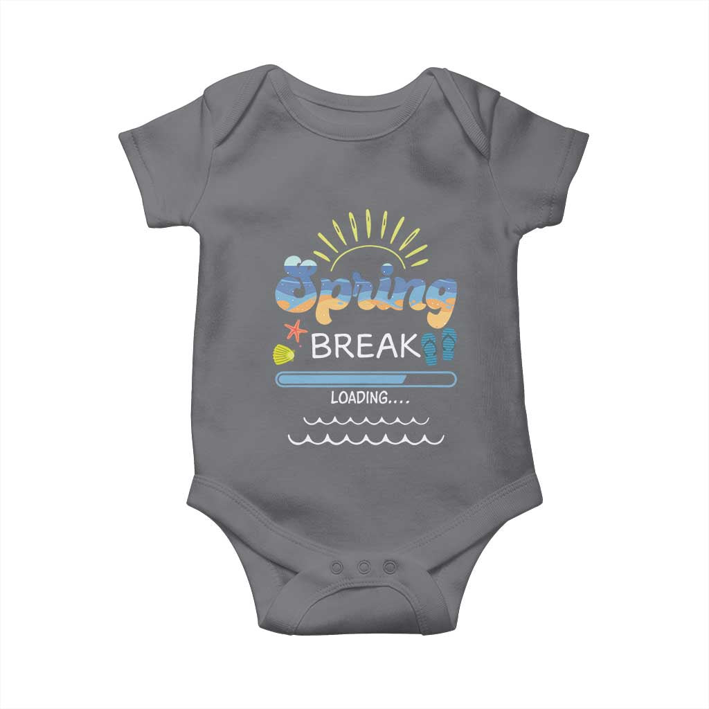Funny Spring Break Loading Baby Onesie Spring Vacation Beach Sunshine TS11 Charcoal Print Your Wear
