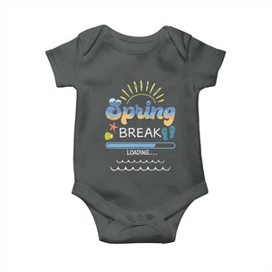 Funny Spring Break Loading Baby Onesie Spring Vacation Beach Sunshine TS11 Dark Heather Print Your Wear