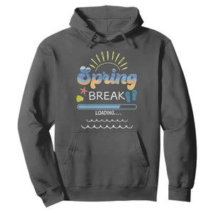 Funny Spring Break Loading Hoodie Spring Vacation Beach Sunshine TS11 Dark Heather Print Your Wear