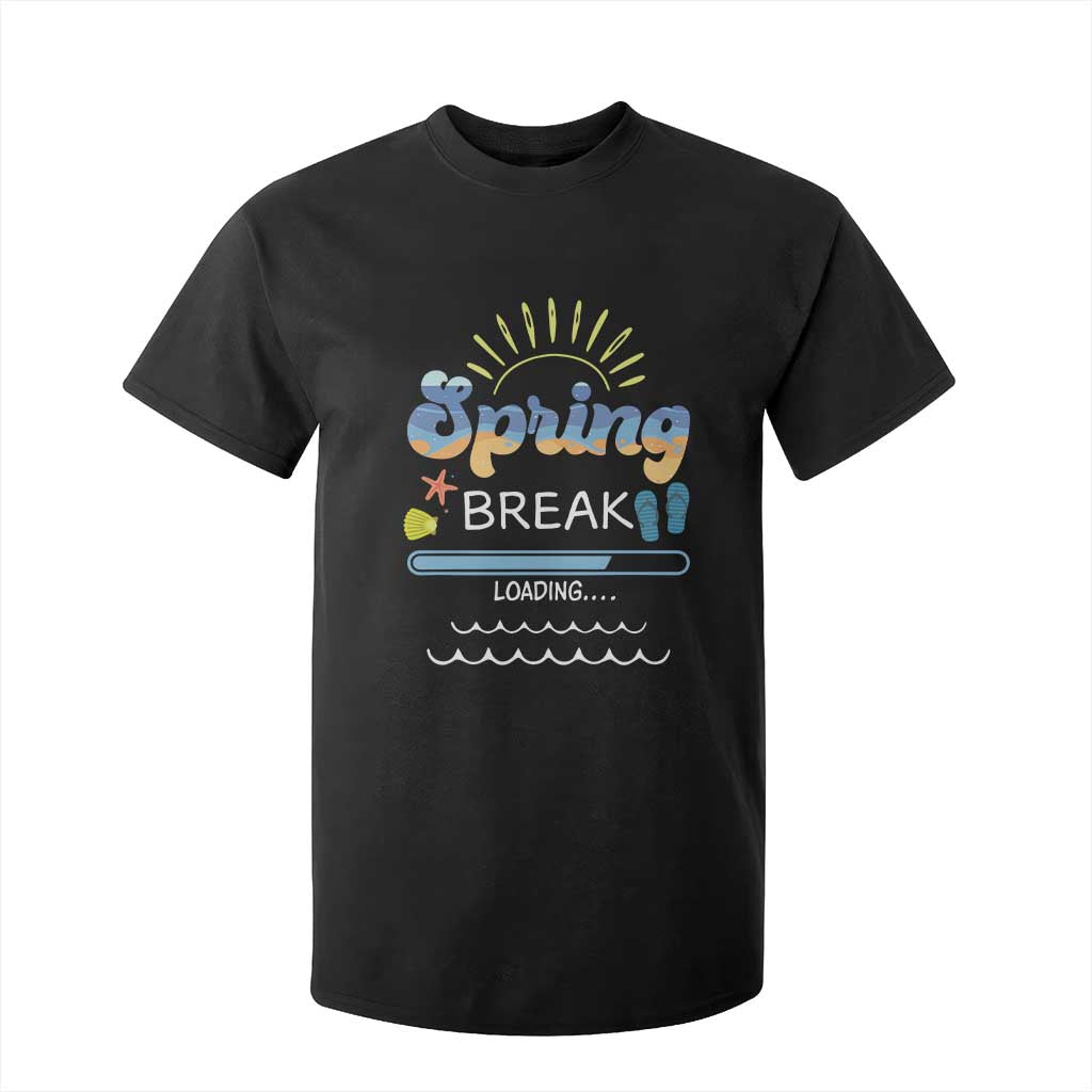 Funny Spring Break Loading T Shirt For Kid Spring Vacation Beach Sunshine TS11 Black Print Your Wear