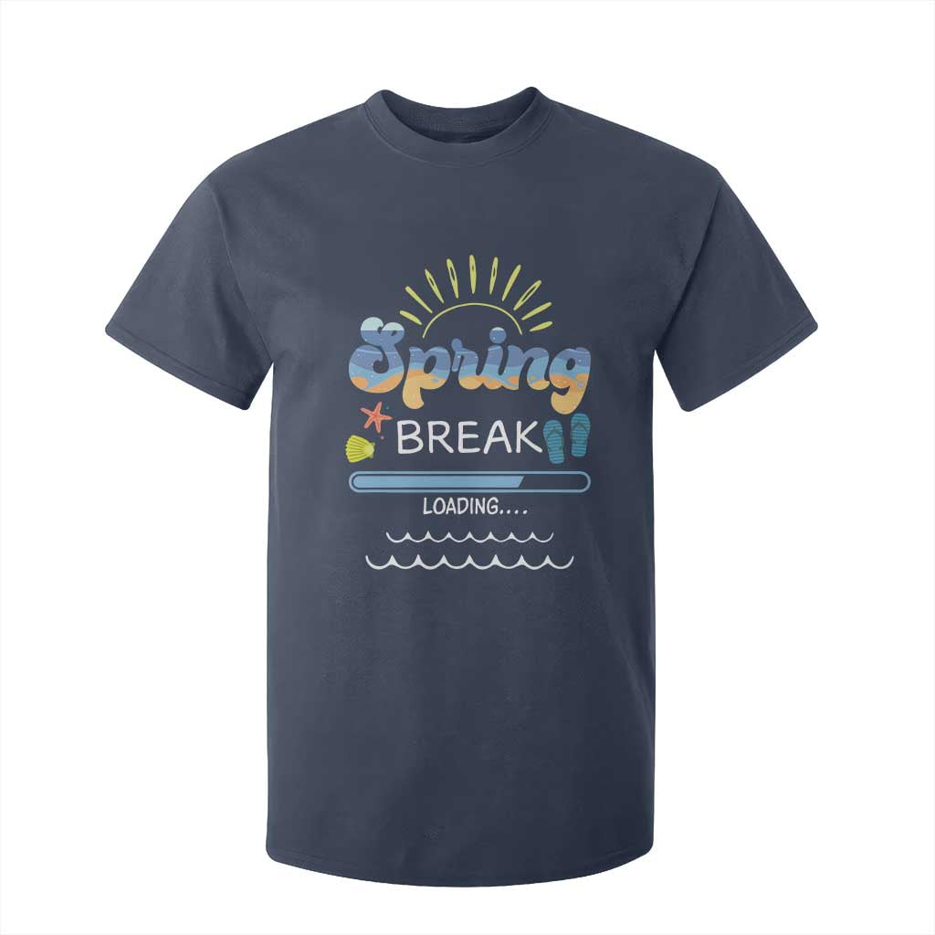 Funny Spring Break Loading T Shirt For Kid Spring Vacation Beach Sunshine TS11 Navy Print Your Wear
