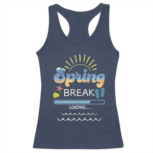 Funny Spring Break Loading Racerback Tank Top Spring Vacation Beach Sunshine TS11 Navy Print Your Wear