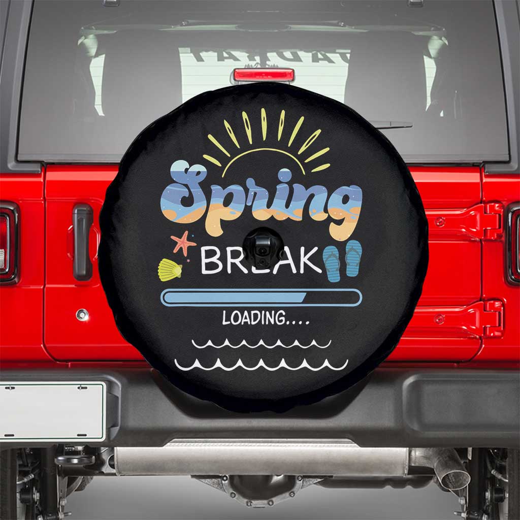 Funny Spring Break Loading Spare Tire Cover Spring Vacation Beach Sunshine TS11 Black Print Your Wear