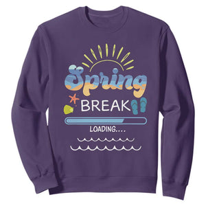 Funny Spring Break Loading Sweatshirt Spring Vacation Beach Sunshine TS11 Purple Print Your Wear