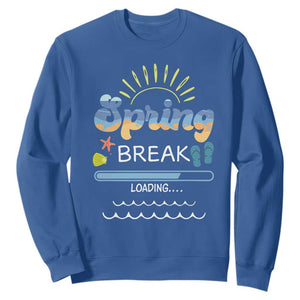 Funny Spring Break Loading Sweatshirt Spring Vacation Beach Sunshine TS11 Royal Blue Print Your Wear