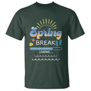 Funny Spring Break Loading T Shirt Spring Vacation Beach Sunshine TS11 Dark Forest Green Print Your Wear