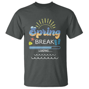 Funny Spring Break Loading T Shirt Spring Vacation Beach Sunshine TS11 Dark Heather Print Your Wear