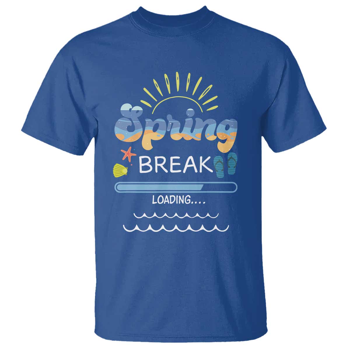 Funny Spring Break Loading T Shirt Spring Vacation Beach Sunshine TS11 Royal Blue Print Your Wear